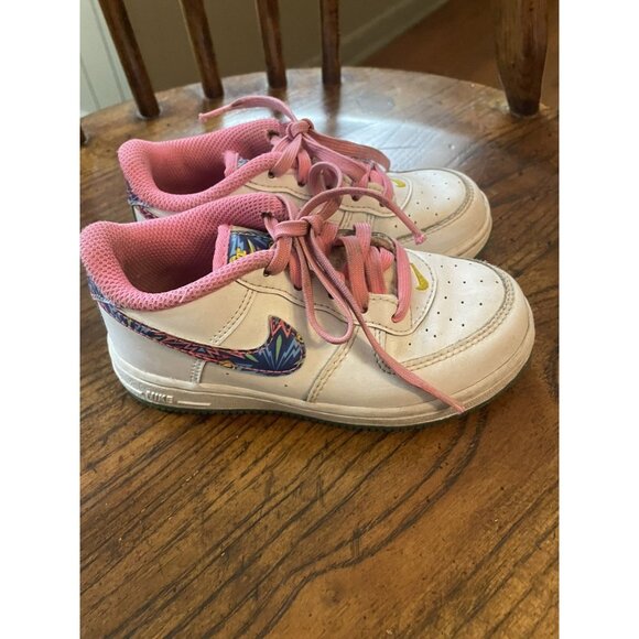 Nike Air Force 1 Low All-Star 2022 Little Girls 9C White/pink/multi-color - Picture 1 of 6